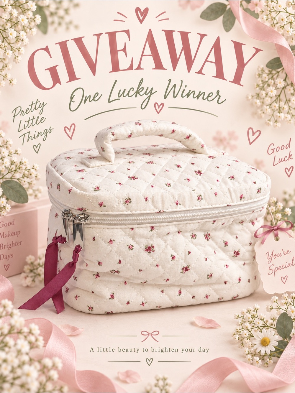 *GIVEAWAY* Quilted Floral Cosmetic Bag